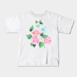 Pastel Peony Bouquet Kids T-Shirt